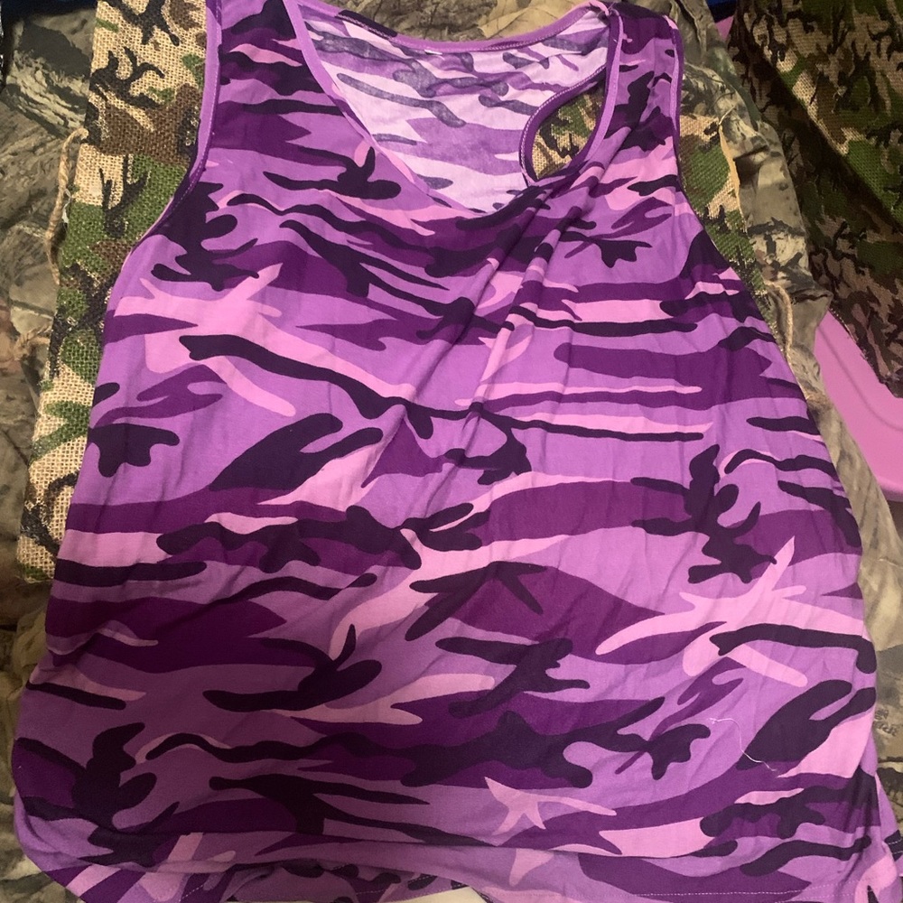 Purple camouflage tank top